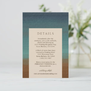 Carte D'accompagnement Abstrait Coastal Chic Mariage moderne