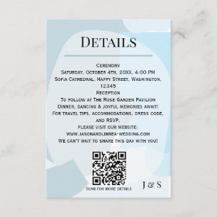 Carte D'accompagnement Abstrait moderne bleu minimaliste Mariage artistiq