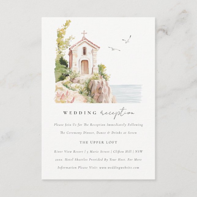 Carte D'accompagnement Accueil de mariage de l'église catholique Chic Wat (Devant)
