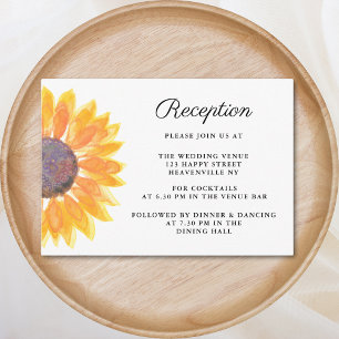 Carte D'accompagnement Accueil de mariage de tournesol aquarelle