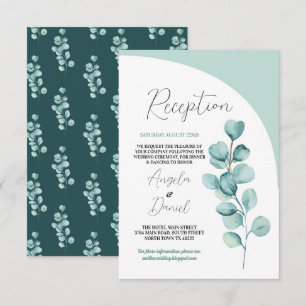 Carte D'accompagnement Accueil Mariage Eucalyptus Feuille Mint Green