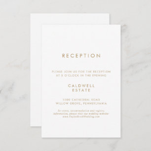 Carte D'accompagnement Accueil Mariage Typographie Or Chic