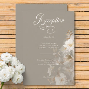 Carte D'accompagnement Accueil Romantique Ethérée Neutre Beige Floral Bei