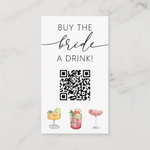 Carte D'accompagnement Acheter la mariée un verre Code QR