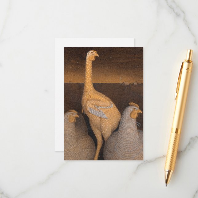 Carte D'accompagnement Adolescence par Grant Wood (Devant/Arrière en situation)