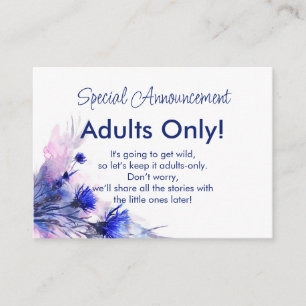 Carte D'accompagnement ADULTE SEULEMENT mariage Cornflower Reverie