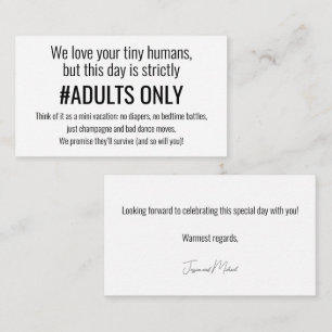 Carte D'accompagnement Adultes uniquement !💍 Élégant Minimaliste