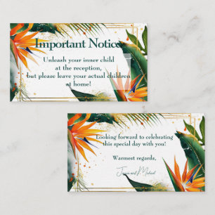 Carte D'accompagnement Adultes uniquement! Oiseaux de Paradise Bliss