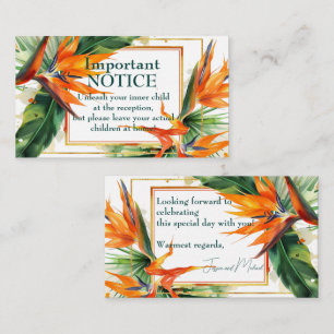 Carte D'accompagnement Adultes uniquement! Oiseaux de Paradise Bliss