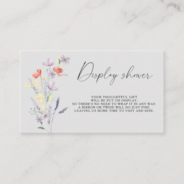 Carte D'accompagnement Affichage de douche Floral Boho (Devant)