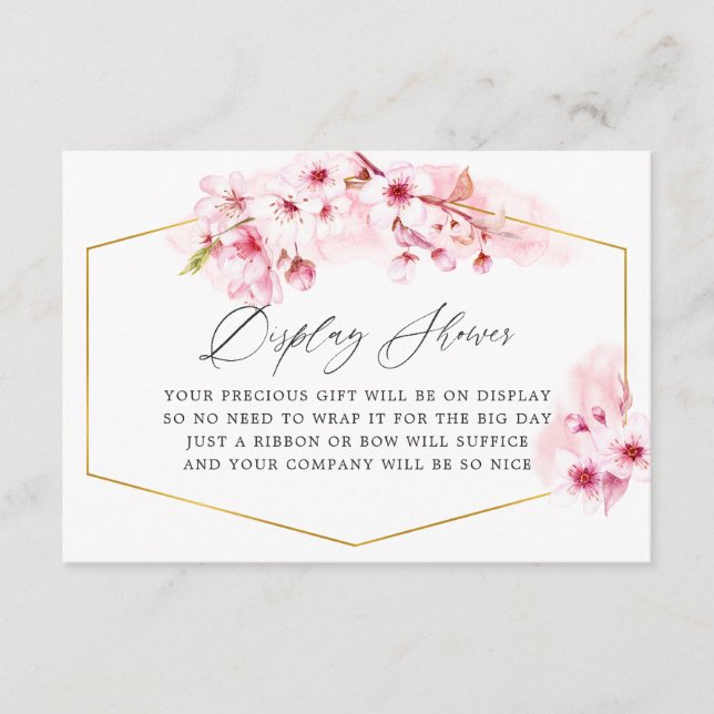 Carte D'accompagnement Affichage de mariage de printemps Fleur de cerisie (Devant)