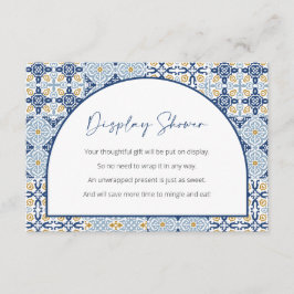 Carte D'accompagnement Affichage Douche, Baby shower Capri, Thème Italien
