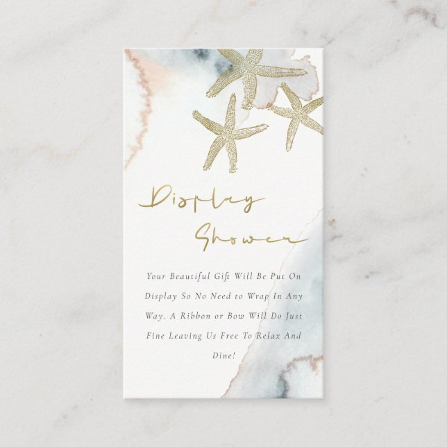 Carte D'accompagnement Affichage étoile de mer dorée mignonne pour Baby S (Devant)