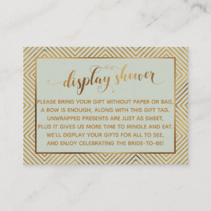 Carte D'accompagnement Afficher Coeurs de douche Gold Script Balise cadea