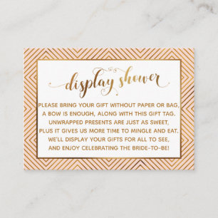 Carte D'accompagnement Afficher Coeurs Douche Gold Script Gift Blush Bali