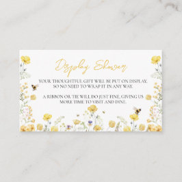 Carte D'accompagnement Afficher Douche Fleur sauvage Floral Miel Bee