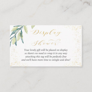 Carte D'accompagnement Afficher Douche Sans Envelopper Vert Foliage Or Sp