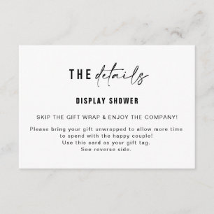 Carte D'accompagnement Afficher la balise Insertion et cadeau de douche  