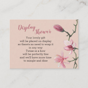 Carte D'accompagnement Afficher la douche Fleurs de Magnolia Rose