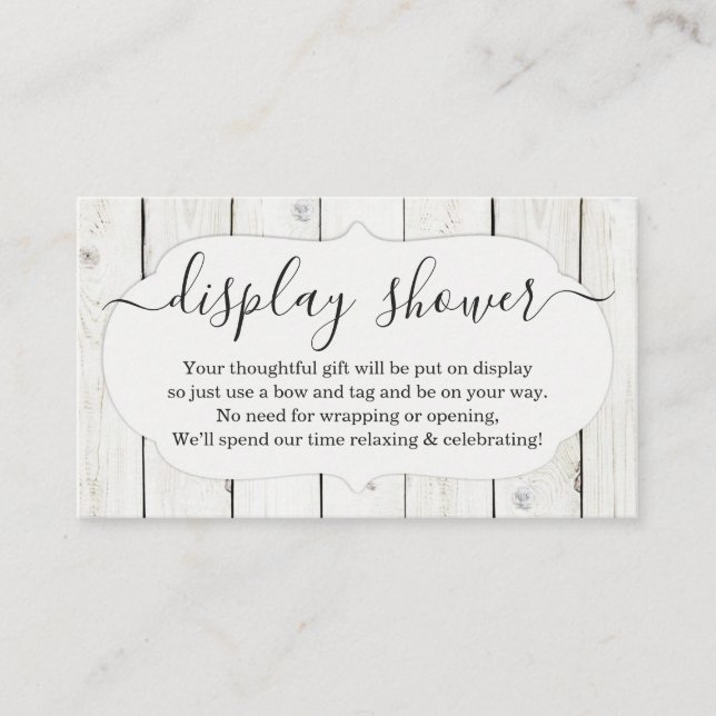 Carte D'accompagnement Afficher la douche Insertion pour l'invitation - R (Devant)