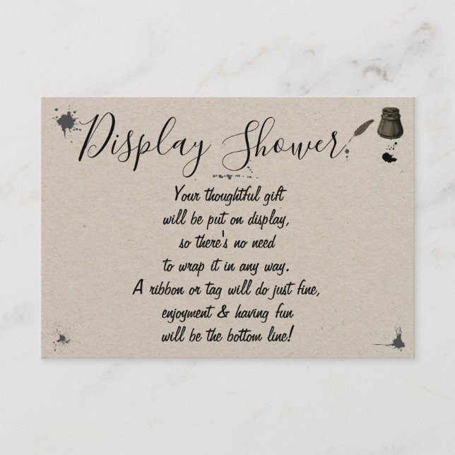 Carte D'accompagnement Afficher le stylo Wedding shower nuptial et Inkwel (Devant)