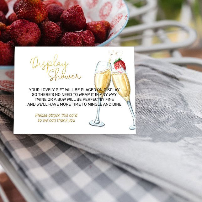 Carte D'accompagnement Afficher les fraises de douche et le champagne (Display Shower card tags from my Strawberries and Champagne bridal shower collection)