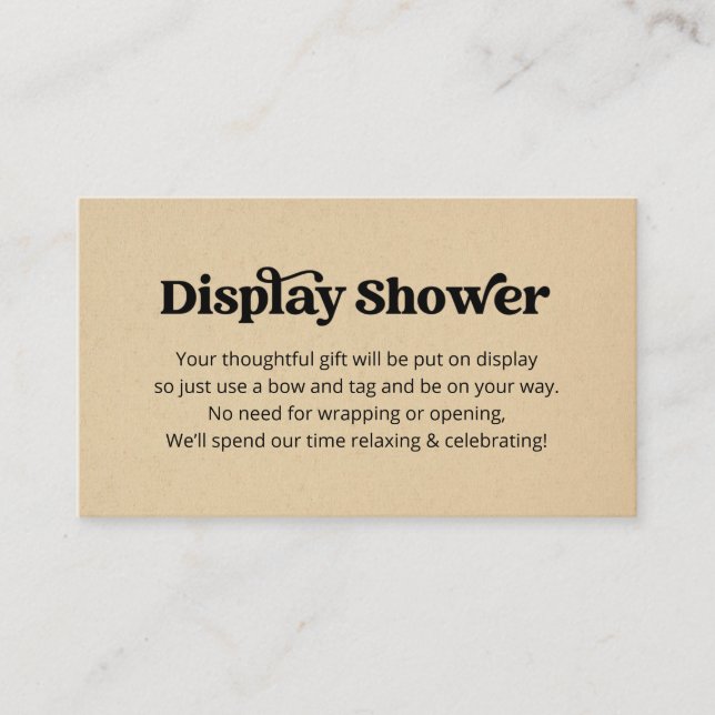 Carte D'accompagnement Afficher l'invite de douche Insertion (Devant)