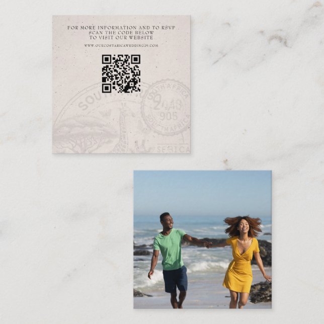 Carte D'accompagnement Afrique du Sud Mariage de passeport QR (Devant / Derrière)
