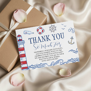 Carte D'accompagnement Ahoy C'est un Garçon Remerciements pour une Fête N