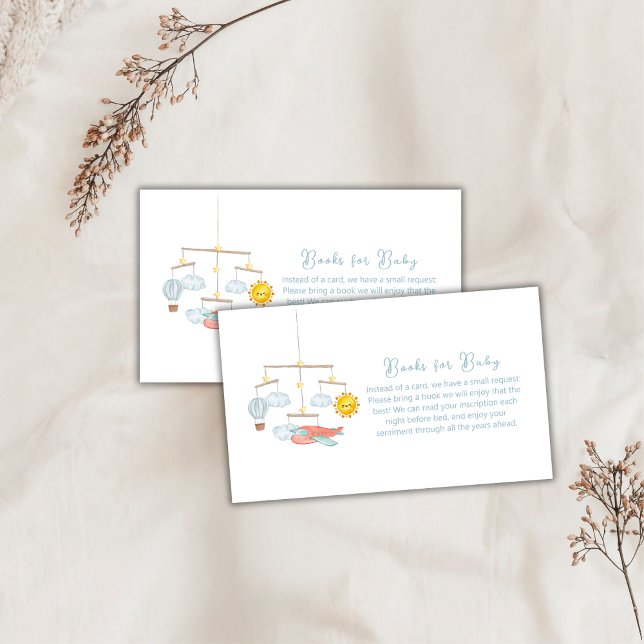 Carte D'accompagnement Airplane Hot Air Balloon Books For Baby Shower  (Airplane Hot Air Balloon Books For Baby Shower Enclosure Card)