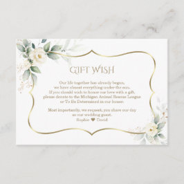 Carte D'accompagnement Airy Greenery White Rose Gold Mariage