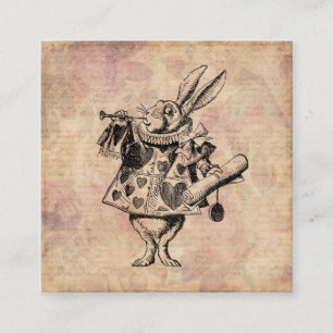 Carte D'accompagnement Alice du lapin blanc d'Herald au pays des merveill