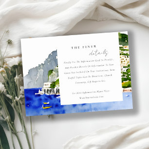 Carte D'accompagnement Amalfi Coast Italy Paysage Détails du Mariage