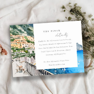 Carte D'accompagnement Amalfi Coast Italy Paysage Détails du Mariage