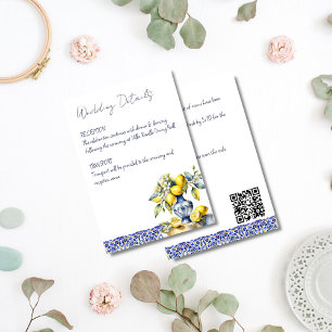Carte D'accompagnement Amalfi tuiles italiennes citrons détails mariages