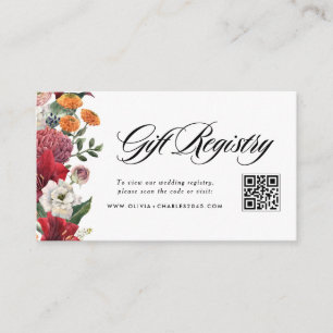 Carte D'accompagnement Amaryllis et Mums Mariage QR Code Registre