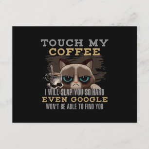 Carte D'accompagnement Amateur de café drôle - Humour de chat