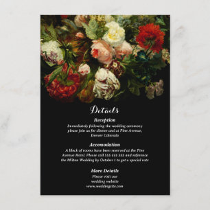 Carte D'accompagnement Ambiance romantique foncé élégant fleurs florales