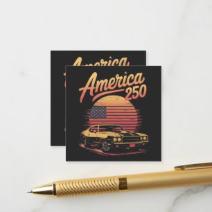 Carte D'accompagnement Amérique 250 US Rétro Coucher de soleil