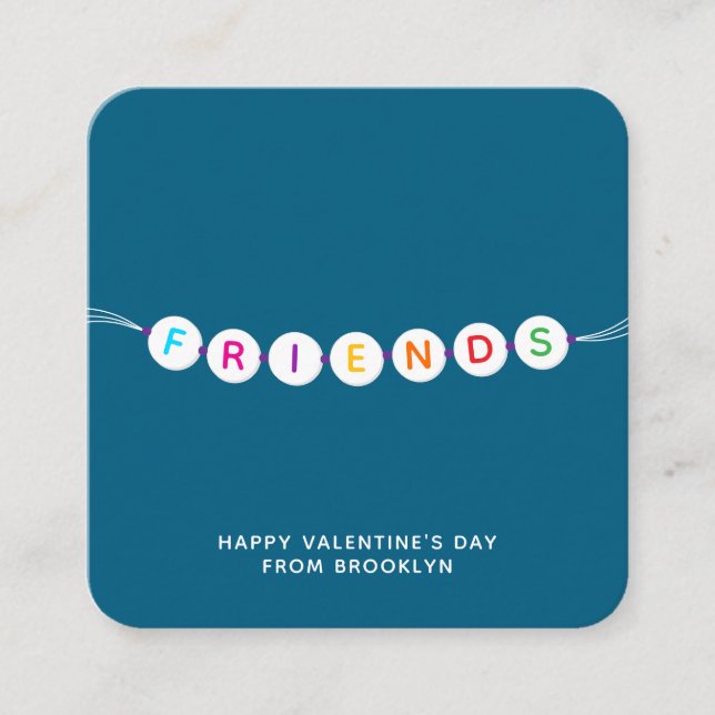 Carte D'accompagnement Amis mignon bracelet d'amitié turquoise Valentine' (Devant)
