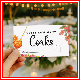 Carte D'accompagnement Amour au premier Spritz Jeu de bouchons de mariage