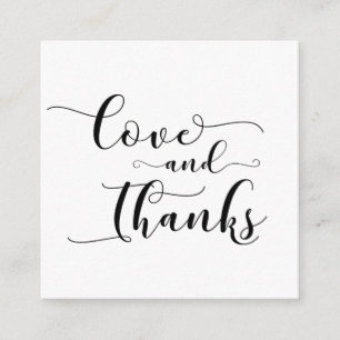 Carte D'accompagnement Amour & Merci Élégante Typographie Mariage Faveur