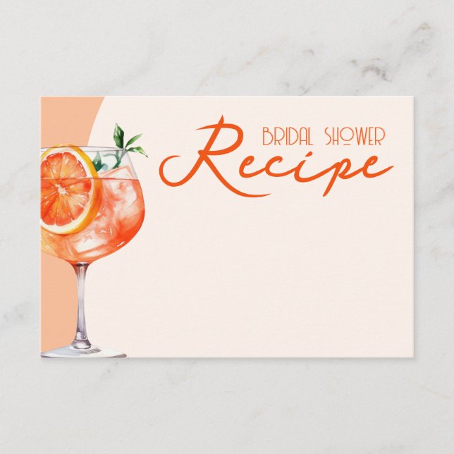 Carte D'accompagnement Amour moderne au premier Spritz Fête des mariées R (Devant)