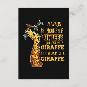 Carte D'accompagnement Amoureux de girafe Girafes Soyez toujours vous-mêm