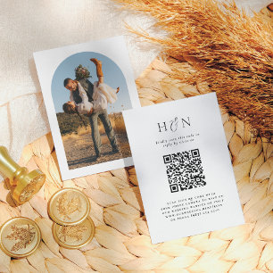 Carte D'accompagnement Ampersand photo Arc moderne et QR Code Mariage RSV