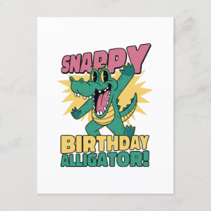 Carte D'accompagnement Amusant alligator et baigneur de crocodile d'anniv