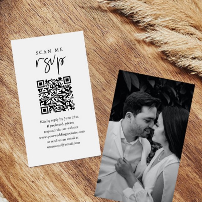 Carte D'accompagnement Analyser moi RSVP Mariage QR Code RSVP (Créateur téléchargé)