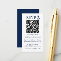 Ancre mariage bleu marine QR RSVP