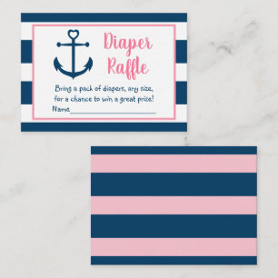 Carte D'accompagnement Ancre nautique de la Marine rose Bébé Déchets Raff