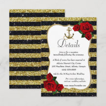 Ancre nautique Gold Black Stripes Détails du Maria